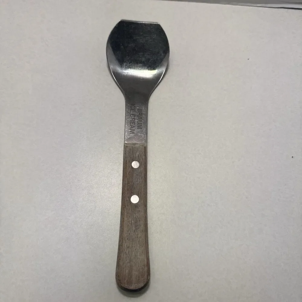 Vtg Vernco Ice Cream Spade Spoon Scoop Stainless w Wood Handle Vernon Co